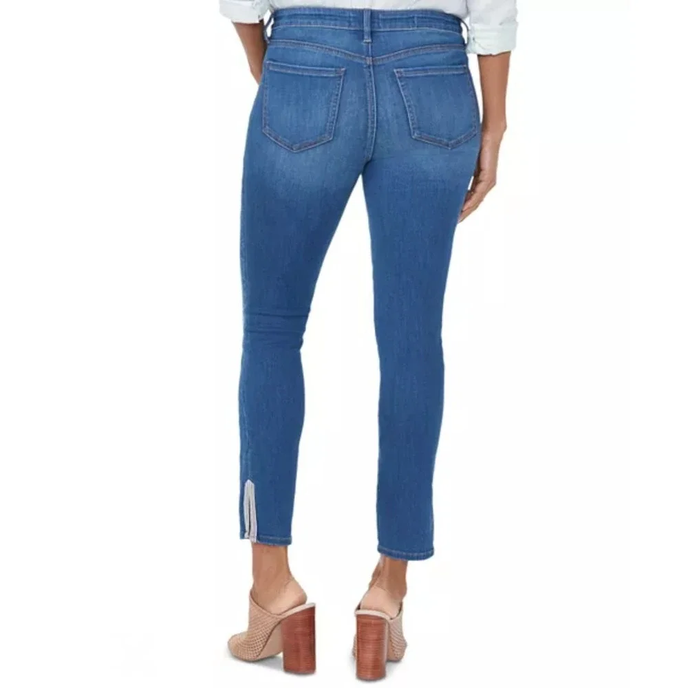 NYDJ Ami‎ Skinny Blue Jeans Crop Ankle Slit Womens Sz 16 Plus Ladera